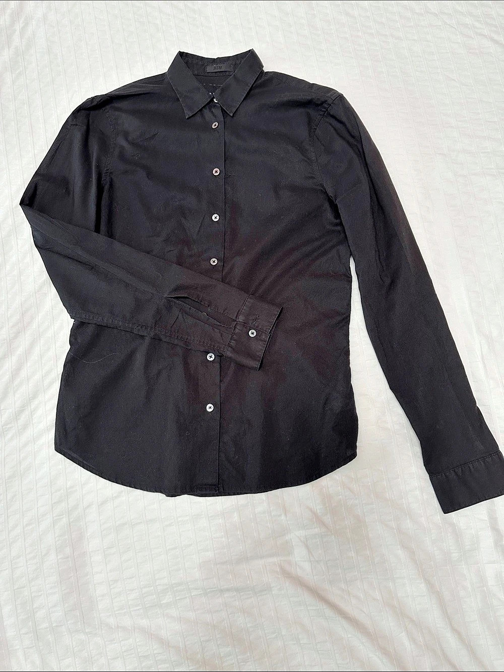 ATM Button-Down Shirt Cotton in Black Size Medium